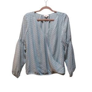 Loft Ladies Long Sleeve Faux Wrap Around Top- size XS